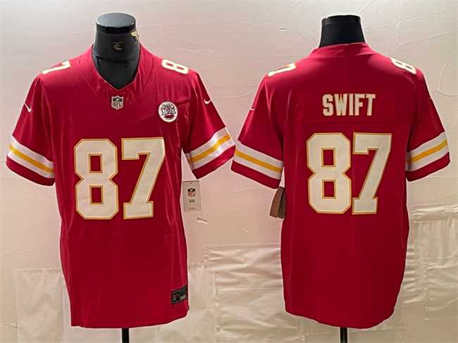 Mens Kansas City Chiefs #87 Taylor Swift Red F.U.S.E. Vapor Untouchable Limited Jersey->->NFL Jersey